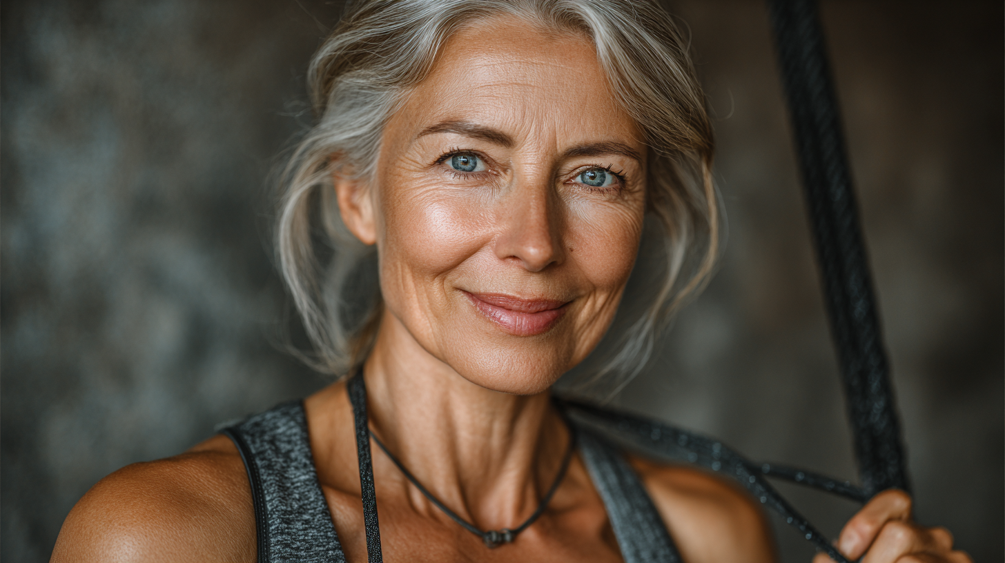 Досвідчена інструкторка демонструє медитативну позу в саду каменів